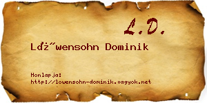 Löwensohn Dominik névjegykártya